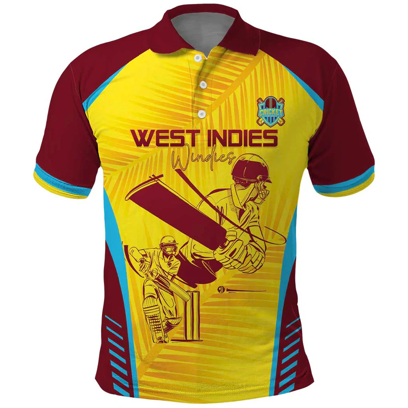 Custom West Indies Cricket Polo Shirt Go Windies Go