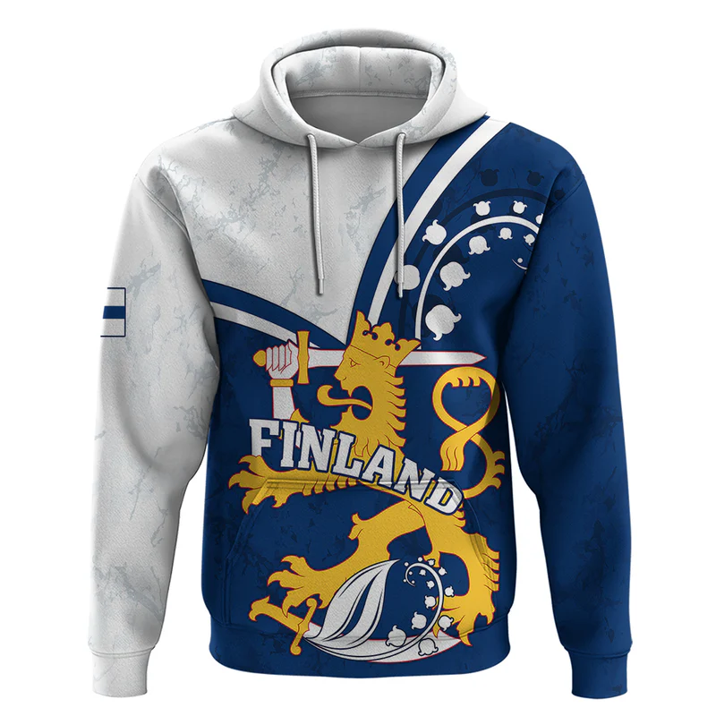 Finland Hoodie Suomi Lion With Lily of the Valley