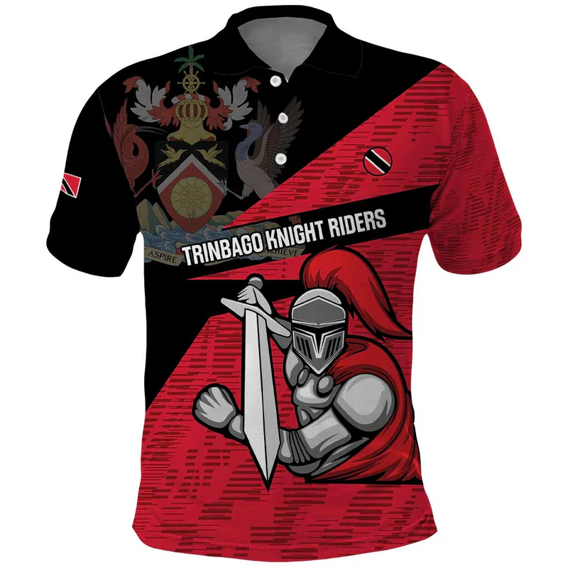Custom Trinidad and Tobago Cricket Knight Riders Polo Shirt Go Trinbago