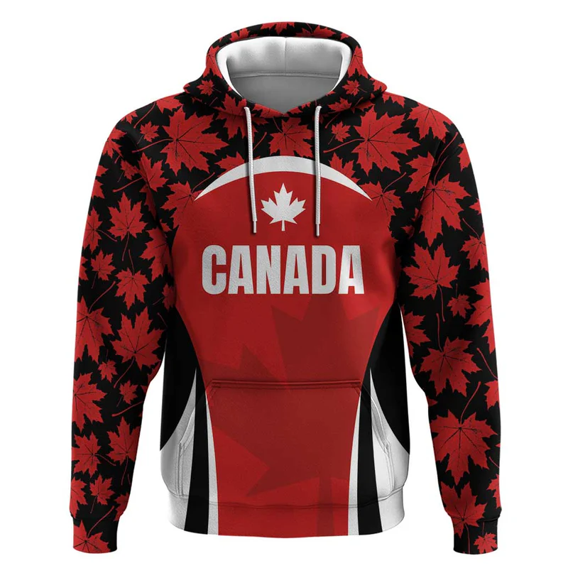 Custom Canada Pacific Rugby Hoodie Maple Pattern Jersey