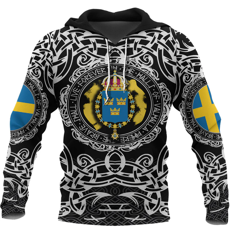 Viking Hoodie Sweden Viking Pattern