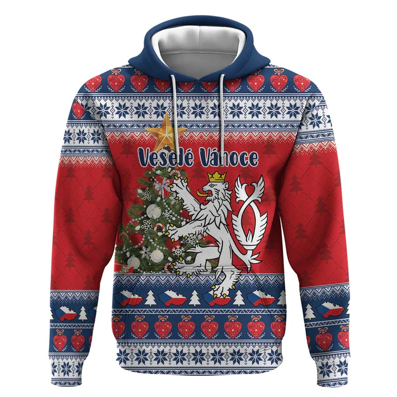 Czech Republic Christmas Personalized Hoodie Vesele Vanoce