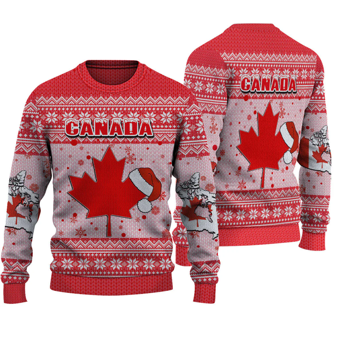 Canada Christmas Knitted Sweater