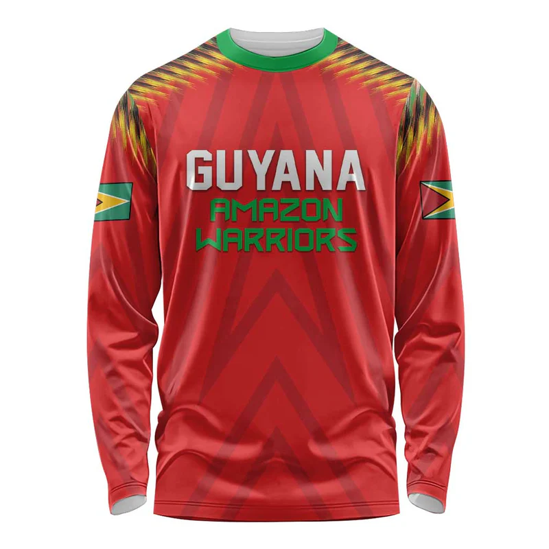 Custom Guyana Cricket Long Sleeve Shirt Go Amazon Warriors