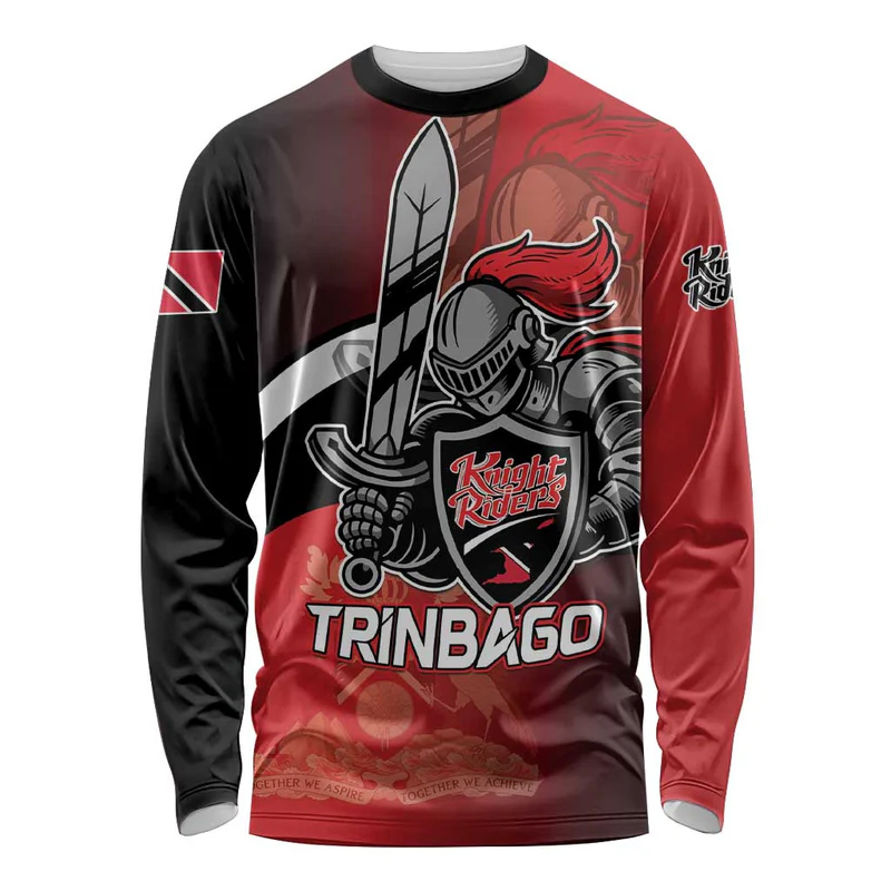 Custom Trinbago Cricket Knight Riders Long Sleeve Shirt We Are TKR