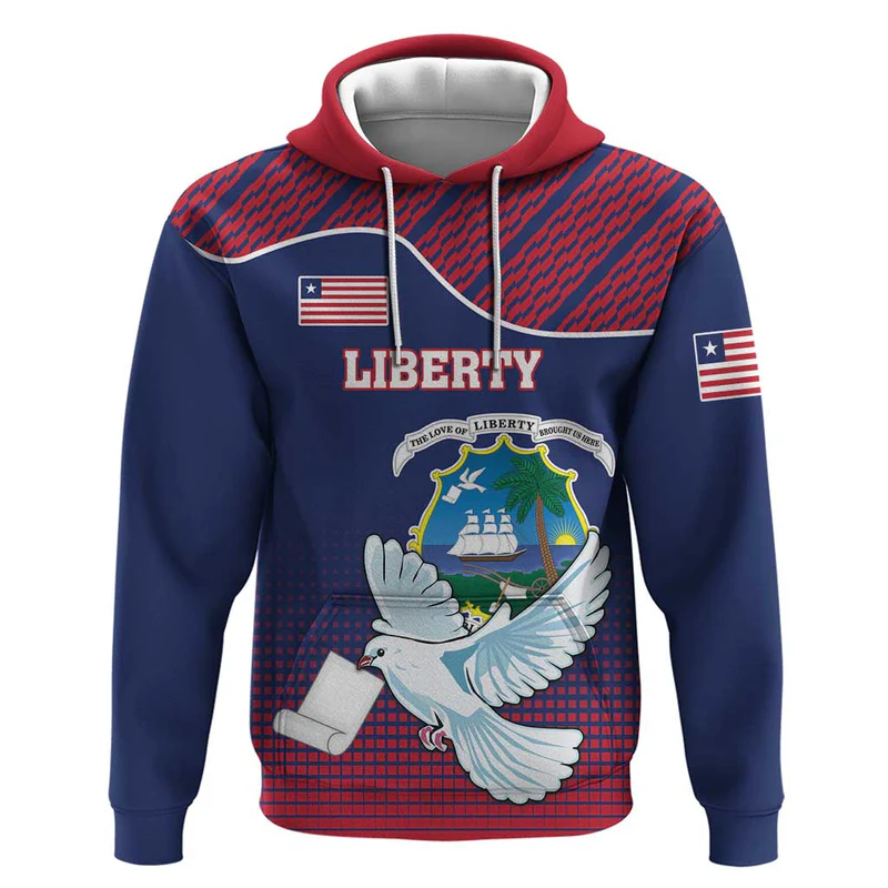 Personalized Liberia White Dove With A Scroll Hoodie Coat Of Arms