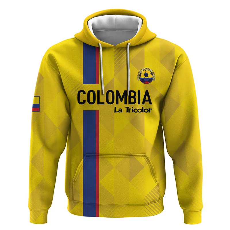 Custom Colombia Football Hoodie Vamos La Tricolor – Yellow