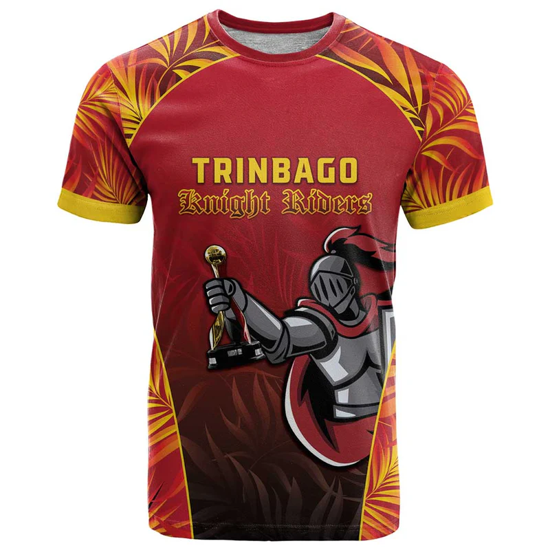 Custom Trinbago Cricket Knight Riders T Shirt Go Champs