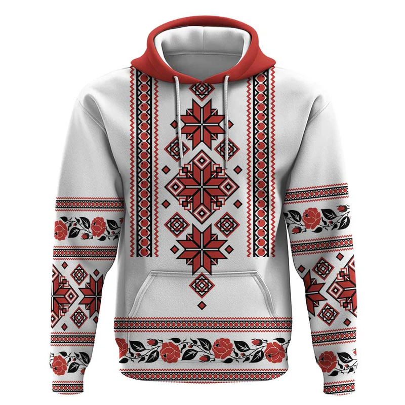 Ukraine Unity Day Hoodie The Trident With Folk Pattern