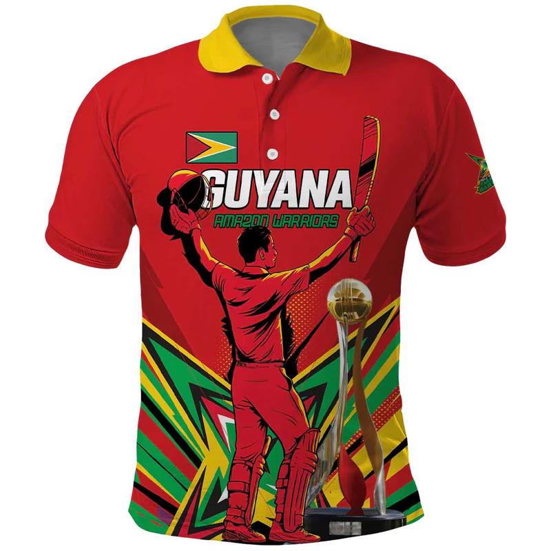 Personalized Amazon Warriors Champion Guyana Cricket Polo Shirt