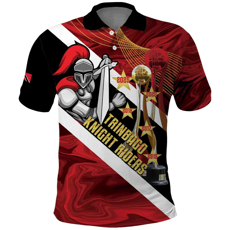 Trinidad and Tobago Cricket Personalized Polo Shirt Trinbago Knight Riders Champions Trophy