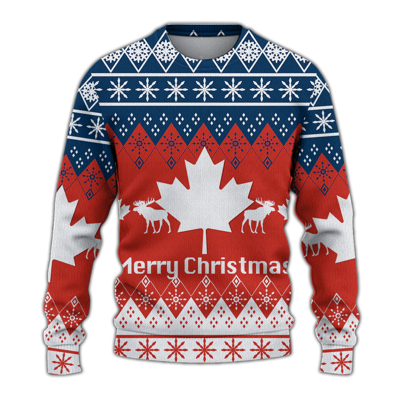Canada Christmas Merry Christmas Ugly Pattern Sweatshirt