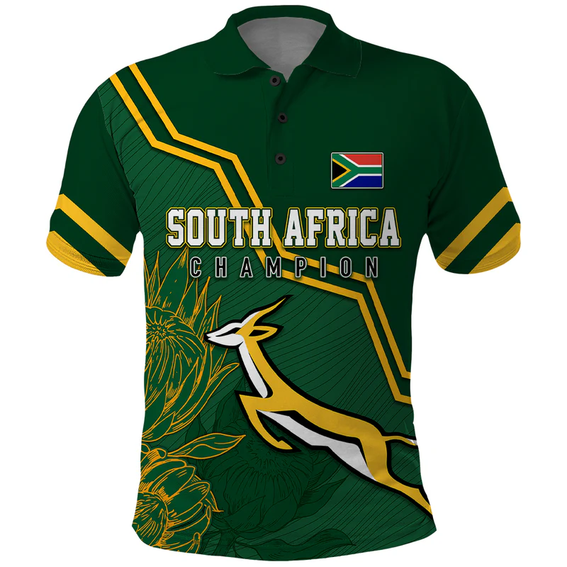 South Africa Rugby 2023 Polo Shirt Champions GO Bokke