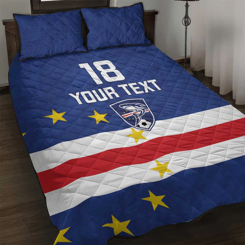 Cape Verde Football Custom Quilt Bed Set Go Champion Sporty Style