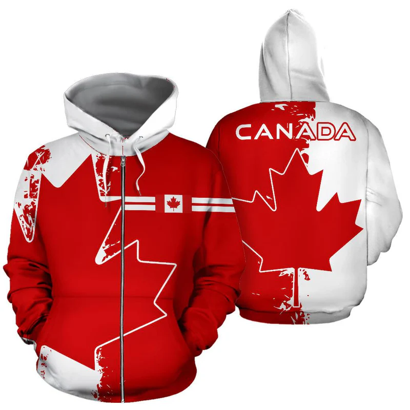 Canada Maple Leaf Zip Up Hoodie Mystic Style