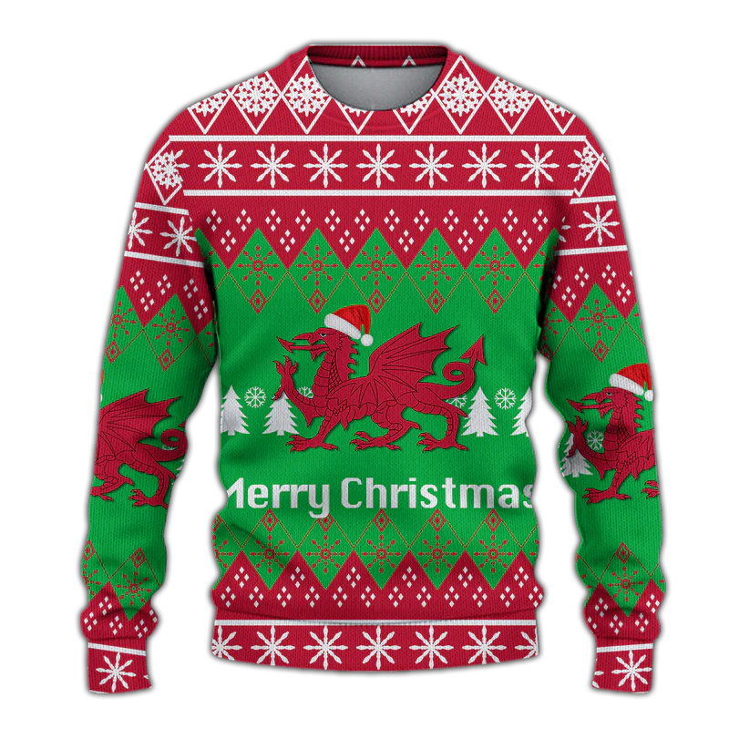 Wales Christmas Merry Christmas Ugly Pattern Sweatshirt