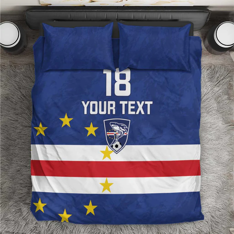 Cape Verde Football Custom Bedding Set Go Champion Sporty Style