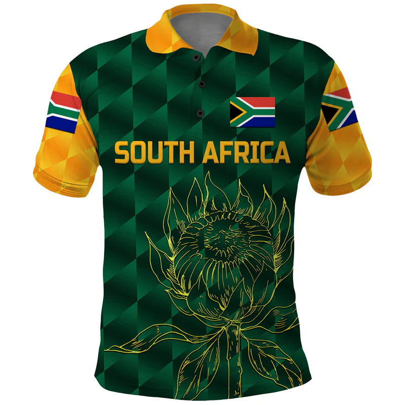 Custom South Africa Proteas Cricket Polo Shirt Simple Green