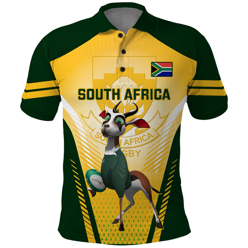 South Africa Rugby Polo Shirt World Cup Springboks Mascot