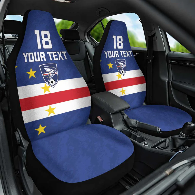 Cape Verde Football Custom Car Seat Cover Go Champion Sporty Style