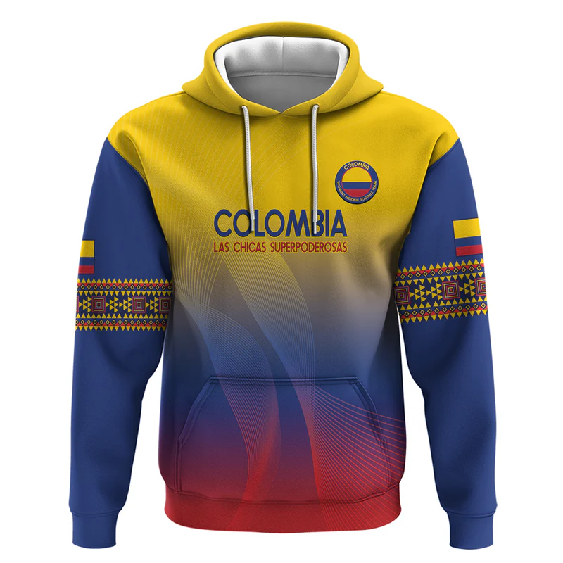 Custom Colombia Football Hoodie Summer Las Chicas Superpoderosas
