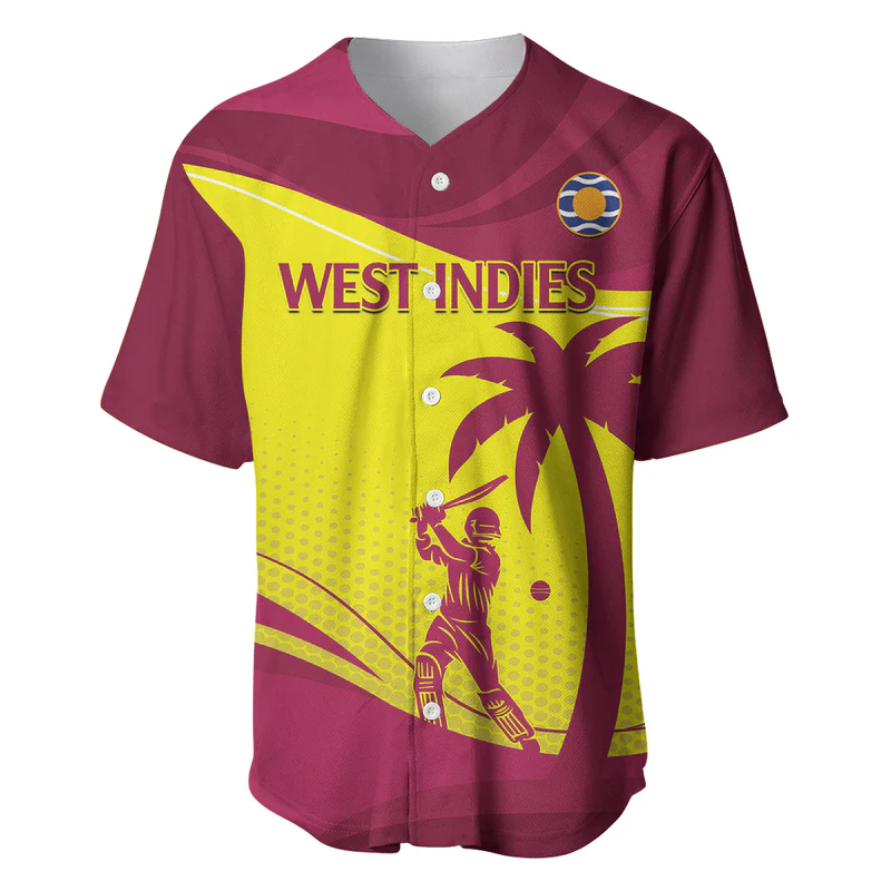 Custom West Indies Cricket Baseball Jersey World Cup Go Windies
