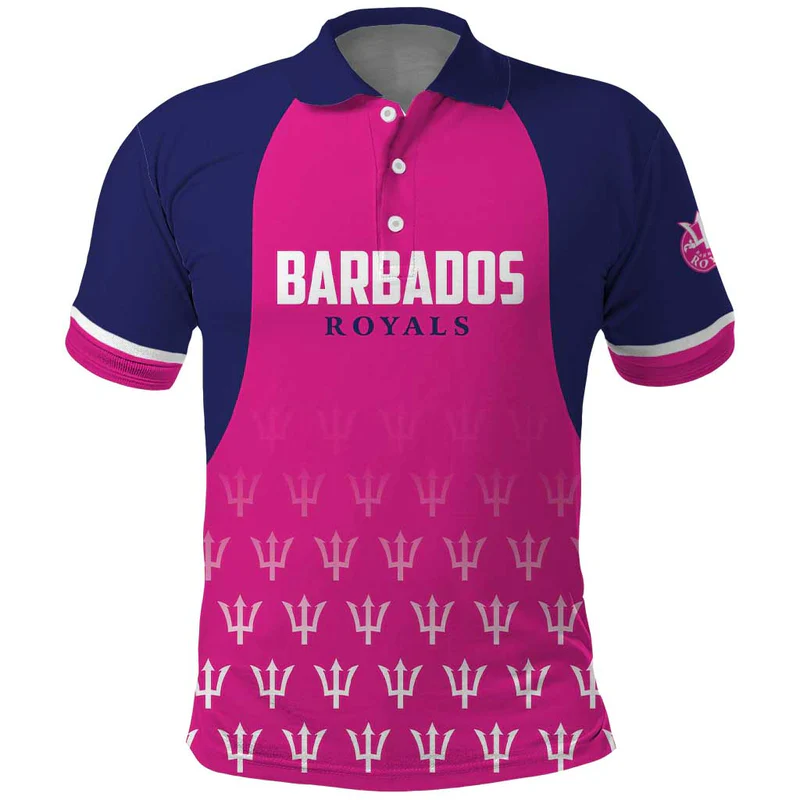 Custom Barbados Royals Cricket Polo Shirt Back to Back Champions