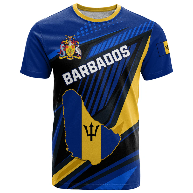 Personalised Barbados Independence Day T Shirt Barbadian Coat Of Arms Special Version