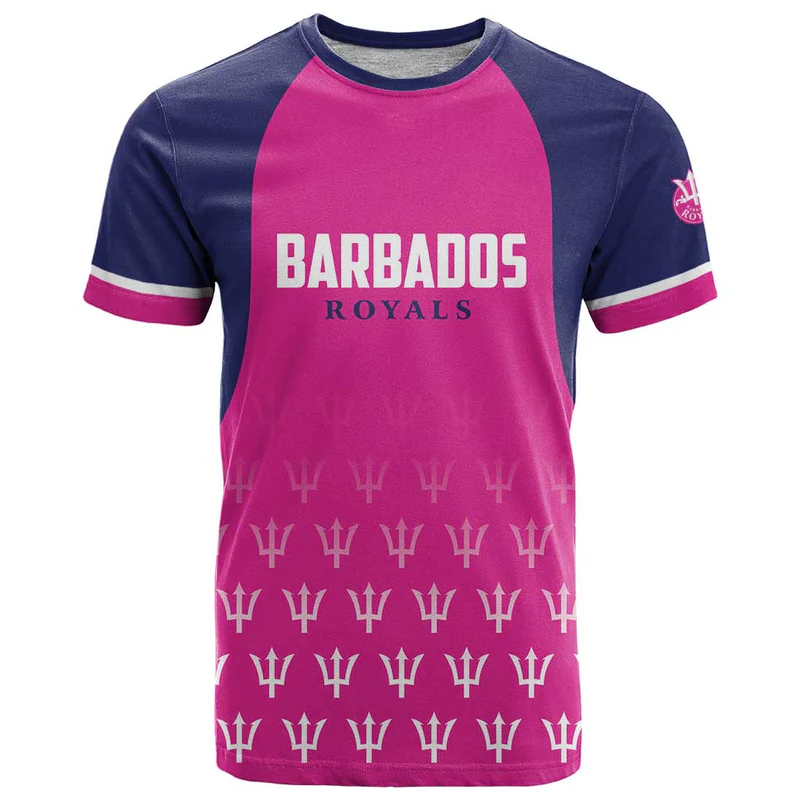 Custom Barbados Royals Cricket T Shirt Back to Back Champions