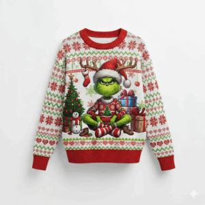 Grinch Ugly Christmas Sweater - Knitted Sweater