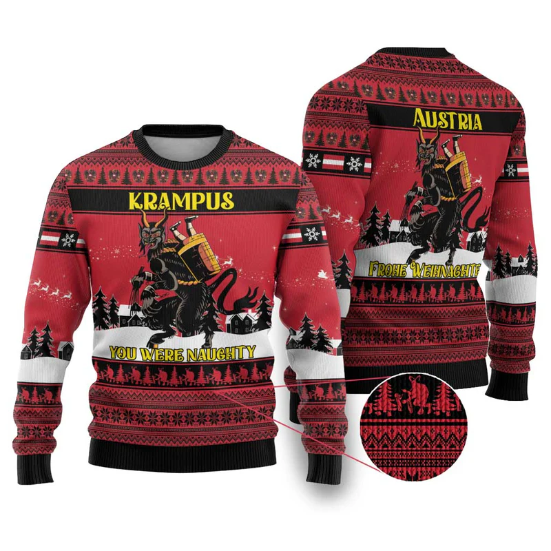 Austria Christmas Ugly Christmas Sweater Krampus You Were Naughty