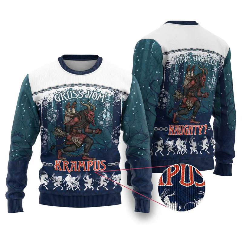 Gruss vom Krampus Christmas Ugly Christmas Sweater Creepy Xmas Devil