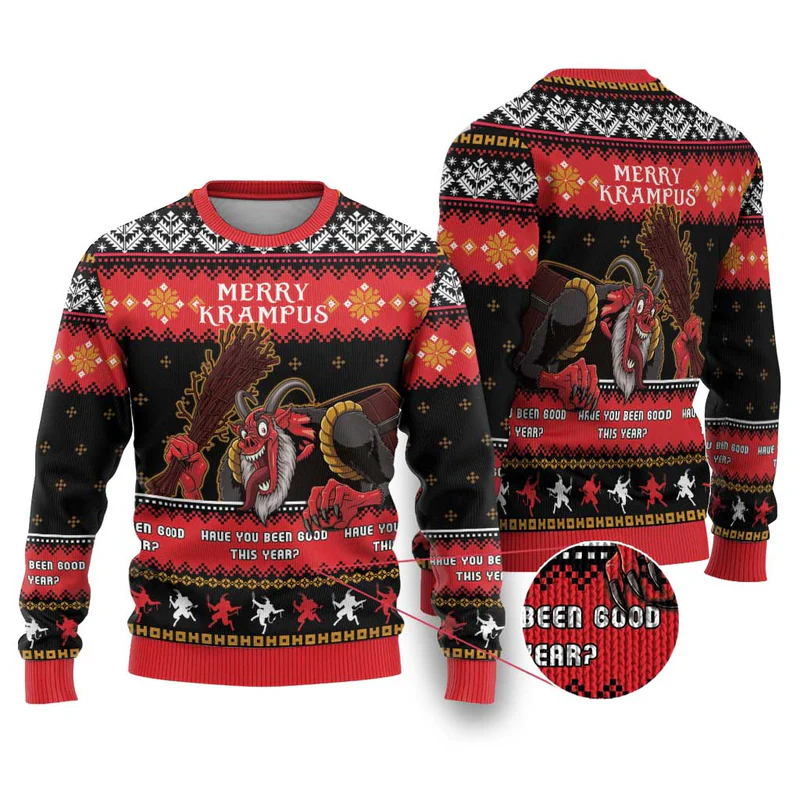 Merry Christmas Krampus Ugly Christmas Sweater Have You Been Good This Year