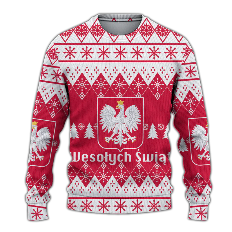 Poland Christmas Wesoych Swiat Ugly Pattern Sweatshirt