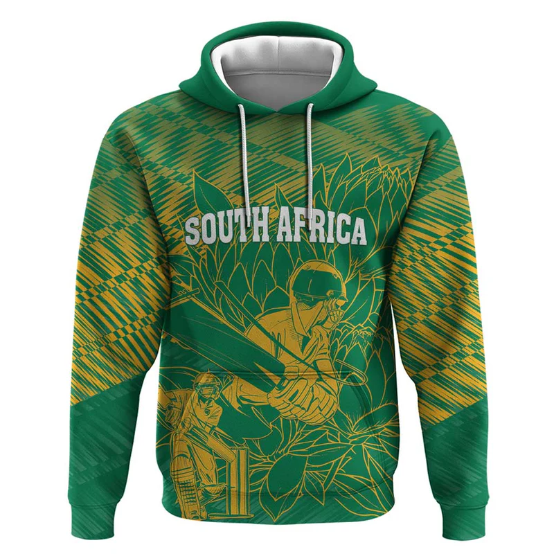 Custom Cricket South Africa Hoodie Proteas Go Champion Green Version
