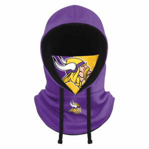 NFL Team VIKINGS Logo Drawstring Winter Cap Hooded Gaiter Balaclava Face Cover