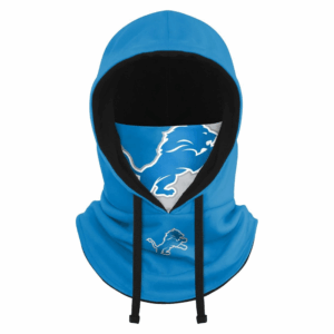 NFL Team LIONS Logo Drawstring Winter Cap Hooded Gaiter Balaclava Face Cover