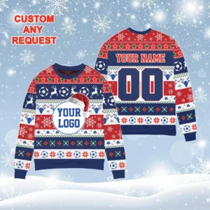 Soccer Fan Custom Ugly Christmas Sweater - Knitted Sweater