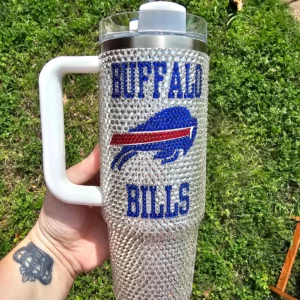 Custom NFL Team Beautiful Bling Rhinestone 40oz Tumbler - Custom Team and Name