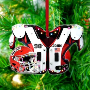 Personalized NFL Team 2D Flat Christmas Ornament