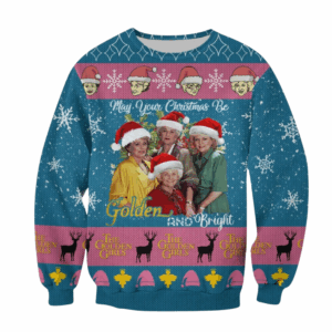 The Golden Girls Ugly Christmas Sweater, May Your Christmas Be Golden And Bright - Knitted Sweater