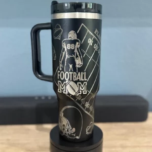 Personalized Football Mom Themed 360 Degree Laser Engraved tumbler 40oz
