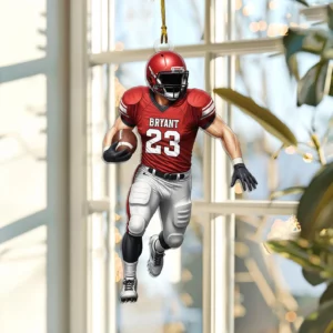 Personalized Name, Color NFL Team 2D Flat Christmas Ornament