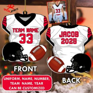 Personalized NFL Team 2D Flat Christmas Ornament