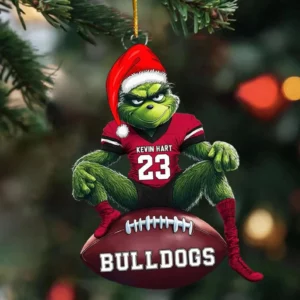 Personalized NFL Team Grinch 2D Flat Acrylic Christmas Ornament