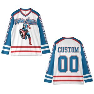 Personalized Captain America NHL Hockey Jersey