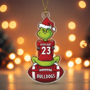 Personalized NFL Team Grinch 2D Flat Acrylic Christmas Ornament