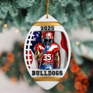 Personalized NFL Team 2D Flat Christmas Ornament