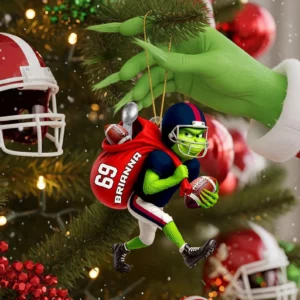Personalized NFL Team Grinch 2D Flat Acrylic Christmas Ornament