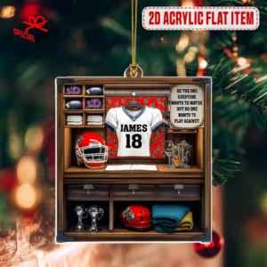 Personalized NFL Team 2D Flat Christmas Ornament